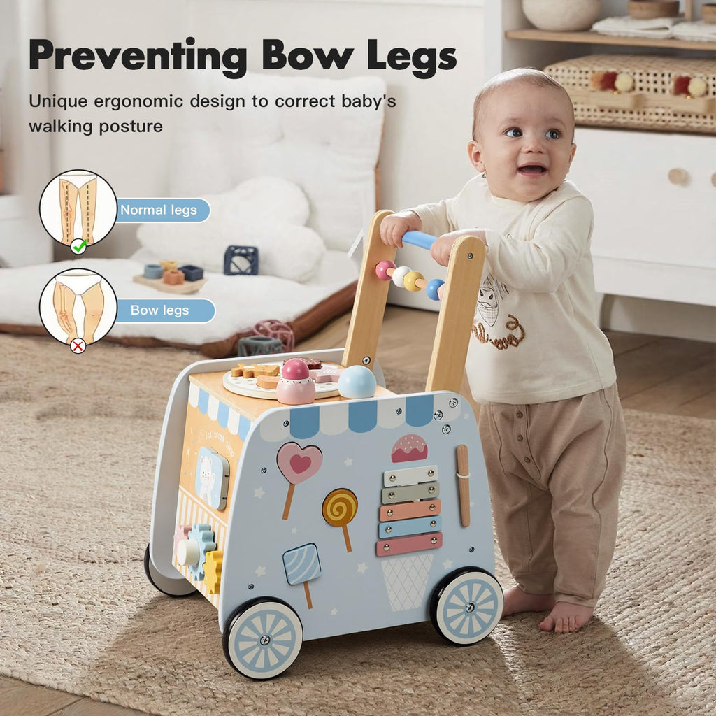 Wooden Baby Walker with Wheels Q67154