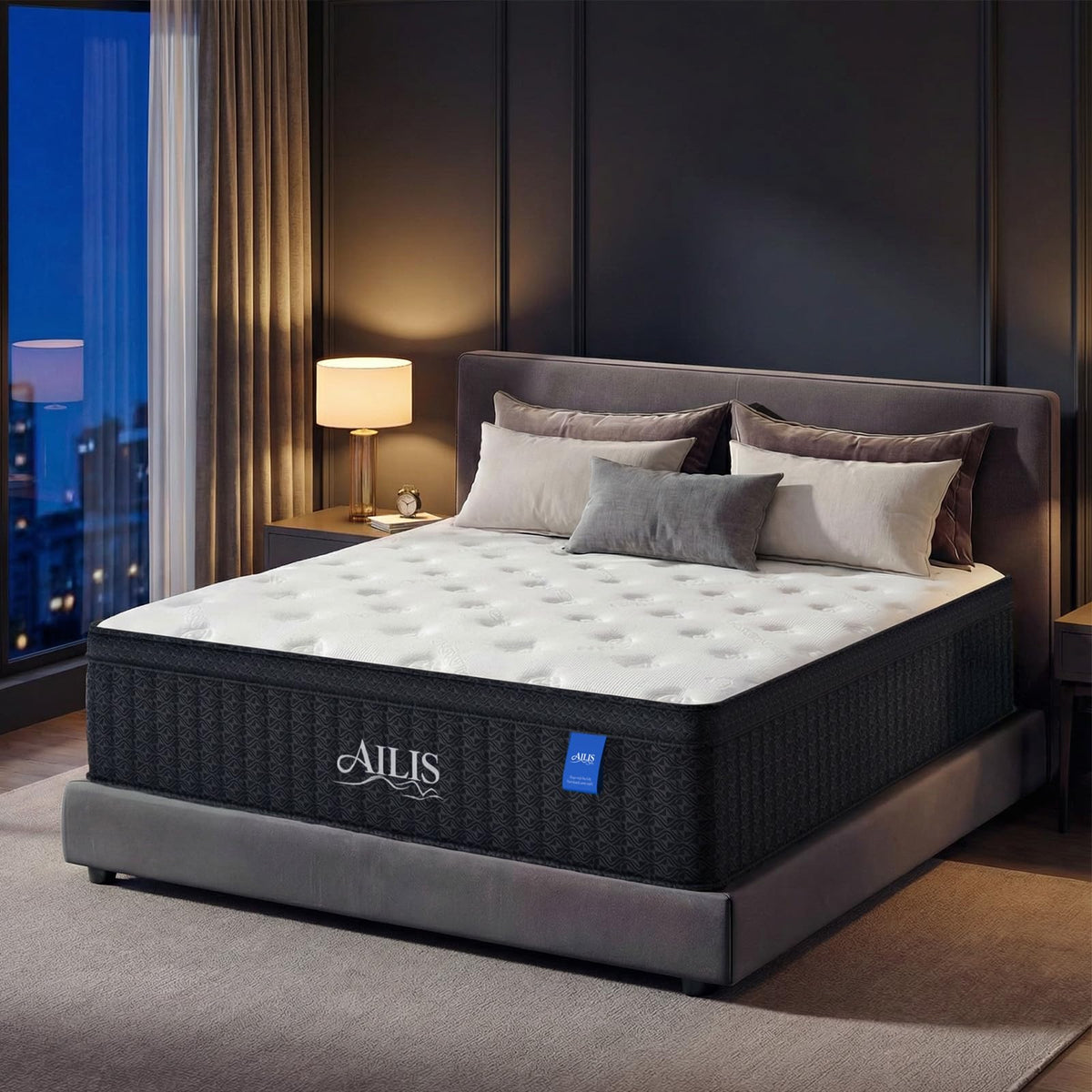 Queen 12 Inch Medium Firm Hybrid Mattress in a Box Z528632