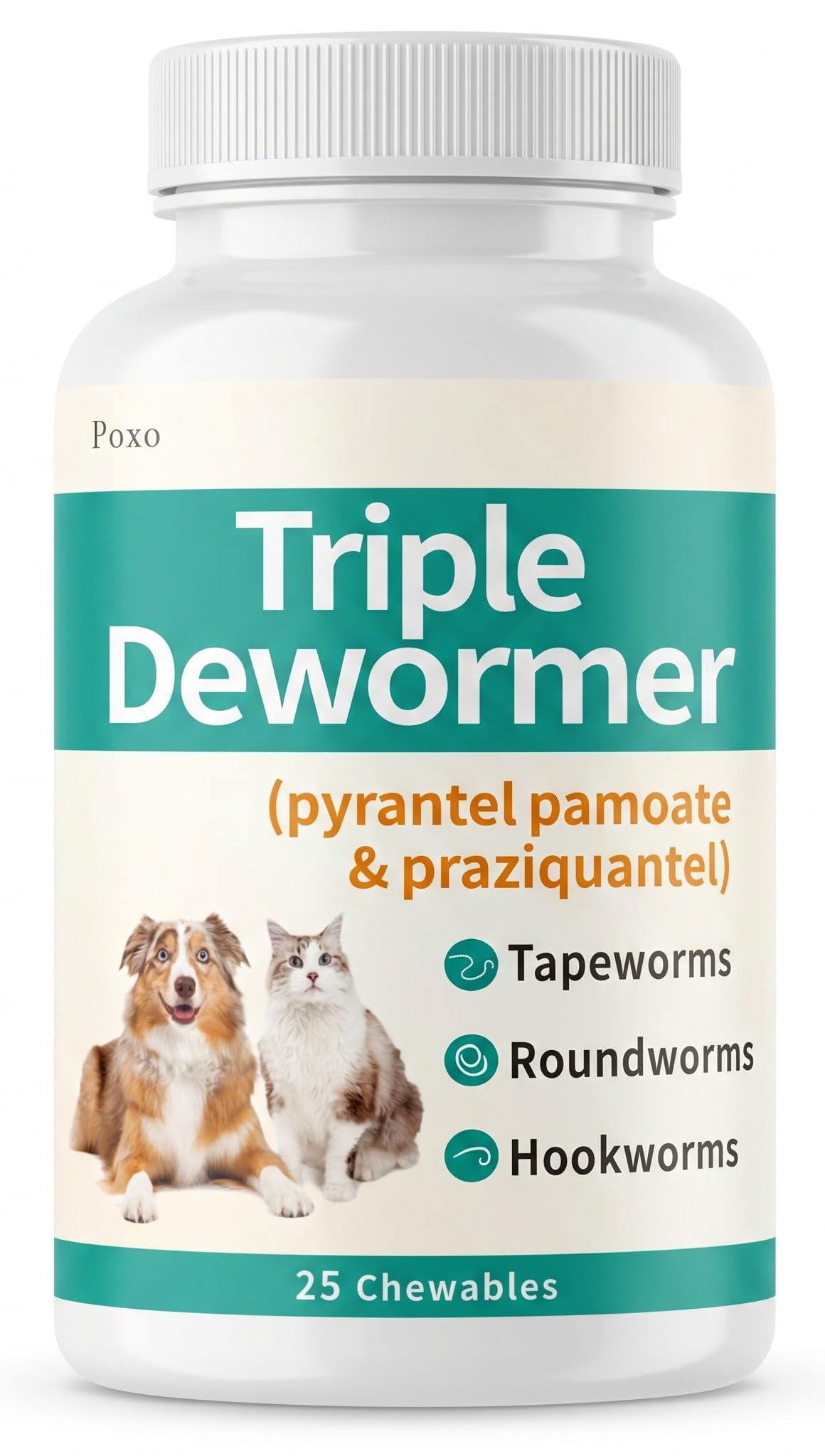 Dewormer for Dogs & Cats, 25 Chewable C238734