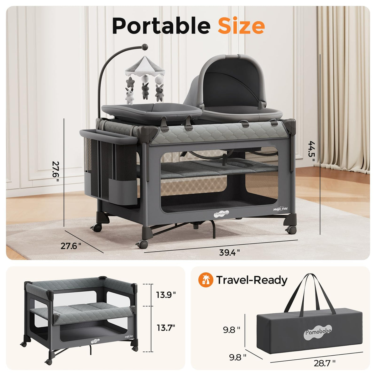 7 in 1 Pack and Play with Bassinet T6841