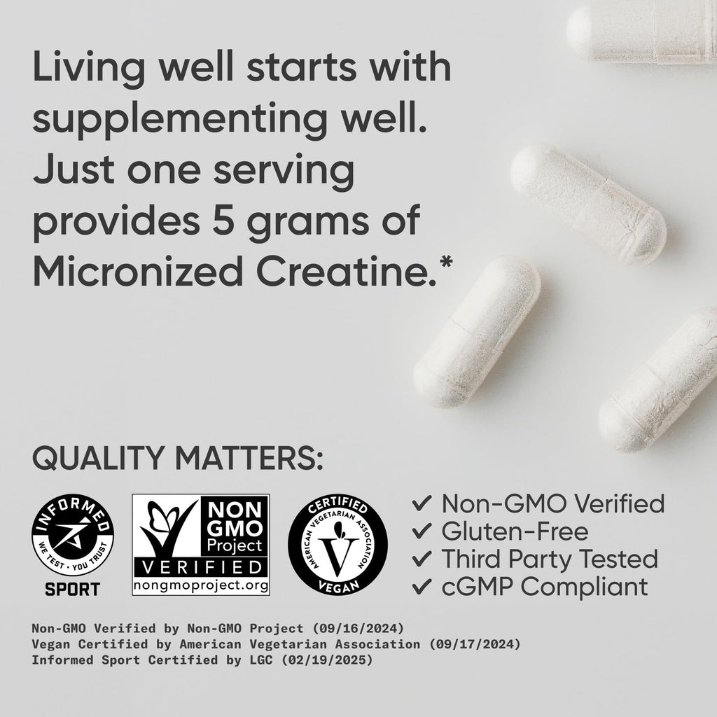 Creatine Monohydrate Capsules 5g, 120 Count B414632