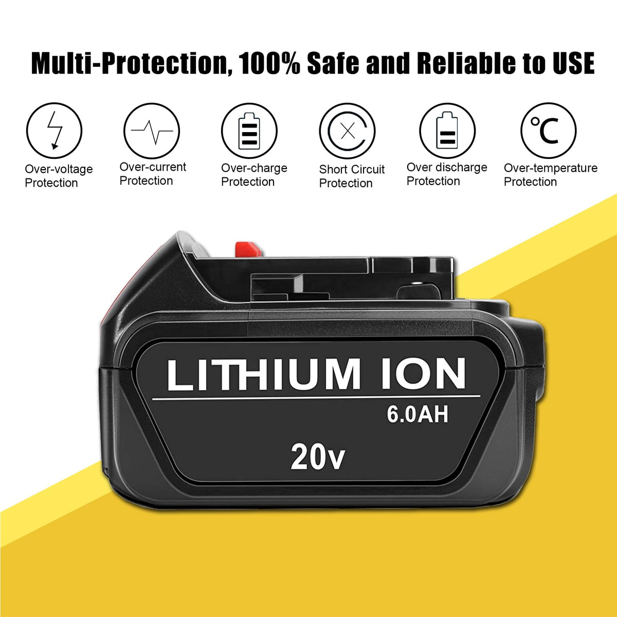 2 Pack 6.0Ah Replace Battery for 20V MAX Cordless Power Tools G9365