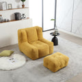 Yellow Memory Foam Bean Bag Chair with Ottoman P773