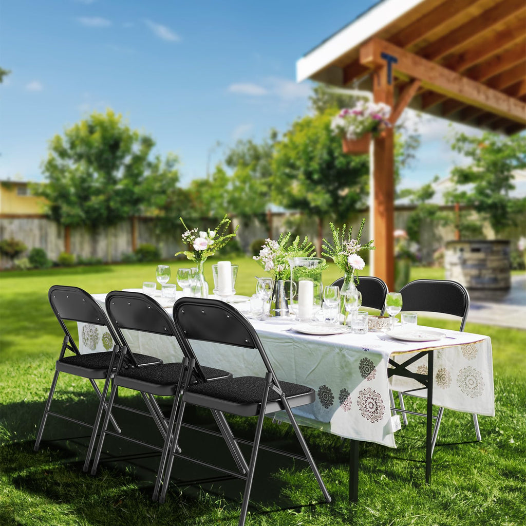 Black Fabric Padded Folding Chairs 10 Pack B10765