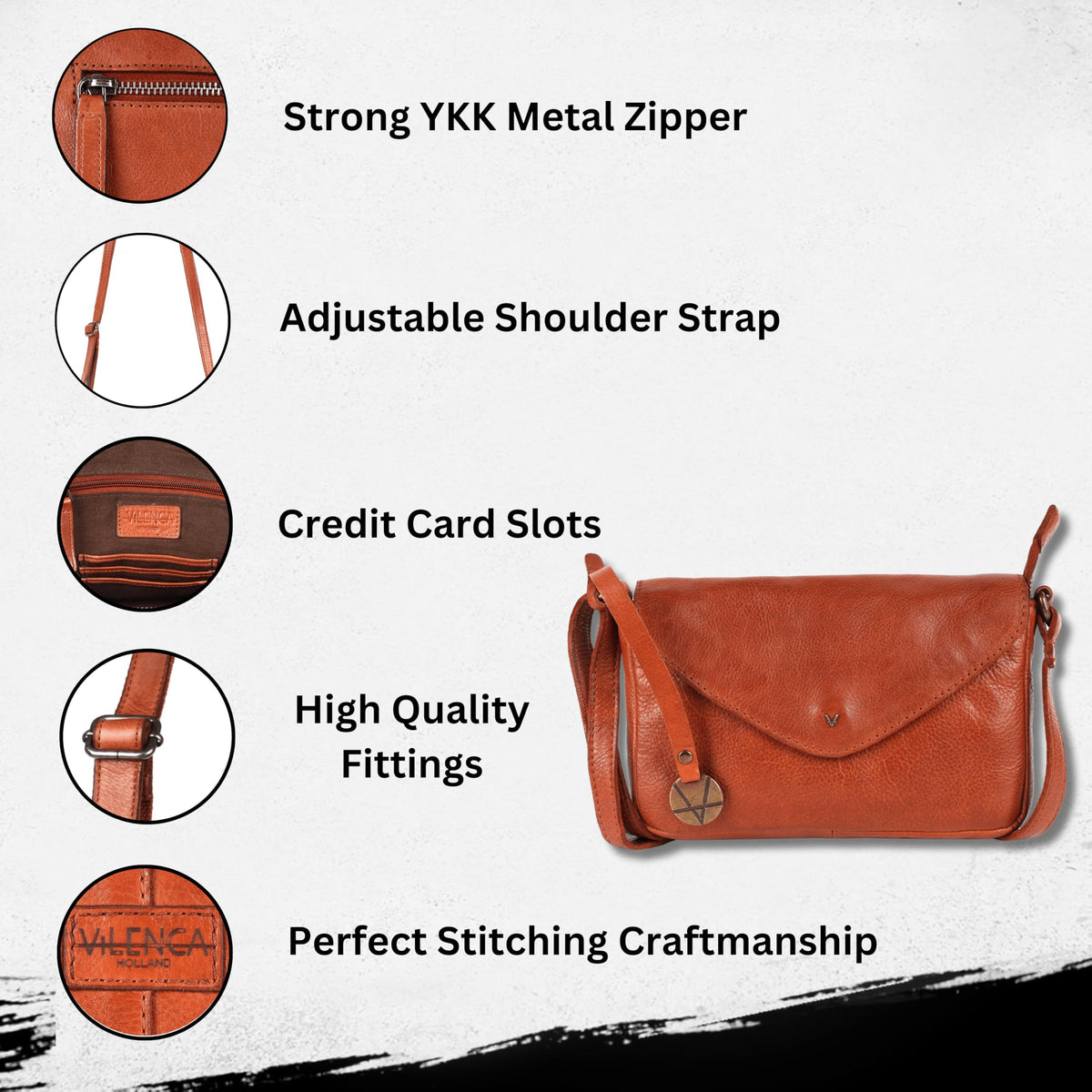 Italian Leather Small Crossbody Sling Bag R320