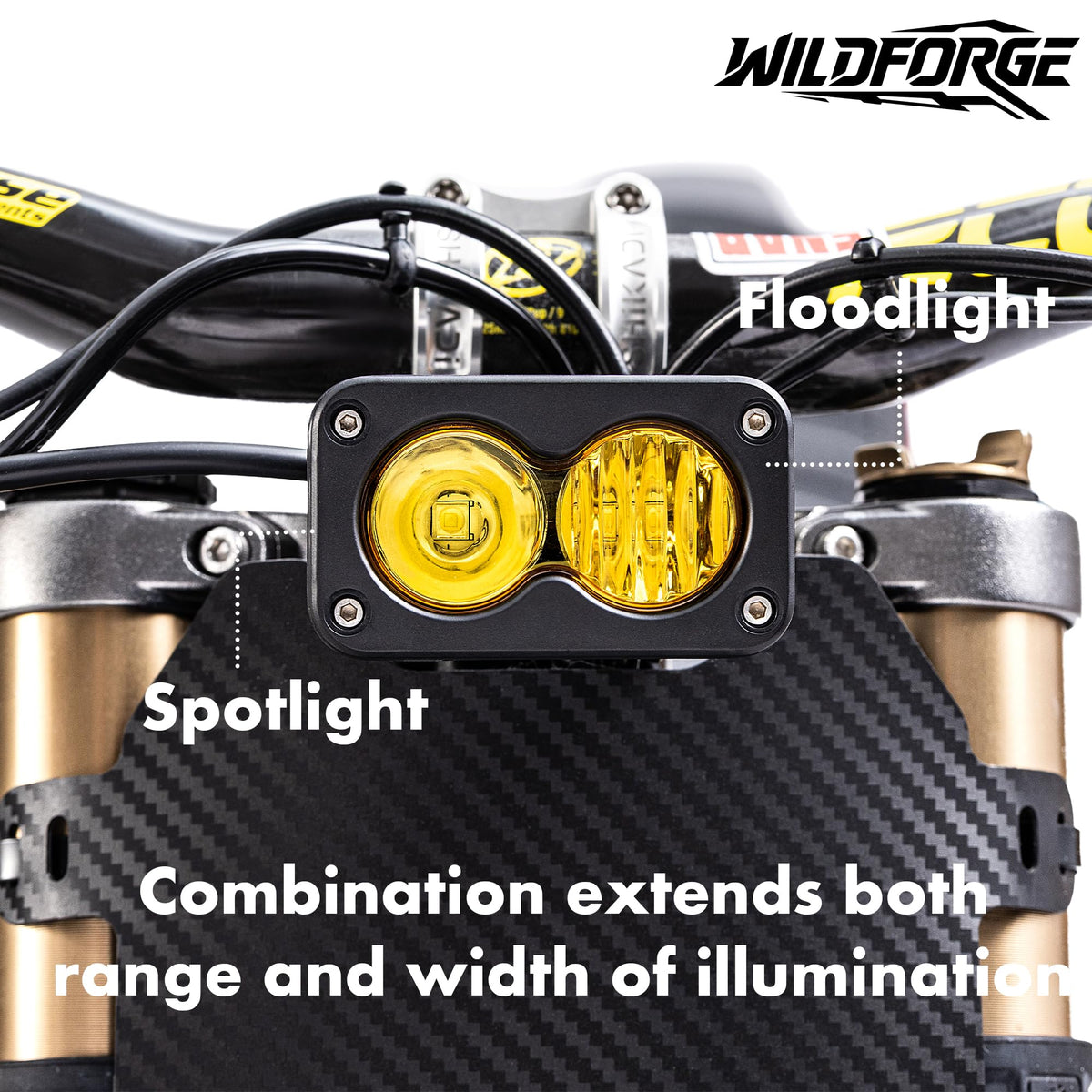 Yellow 6500K Waterproof Off-Road Dirt Bike Headlight Kit D415