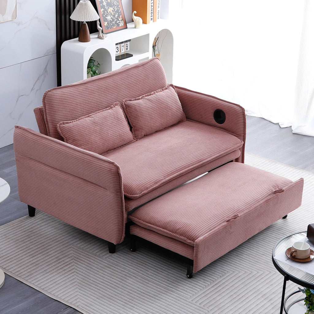 Pink Convertible Sleeper Sofa Bed C7637