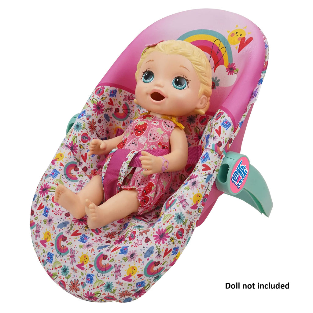 Pink & Rainbow 3-in-1 Doll Car Seat G738
