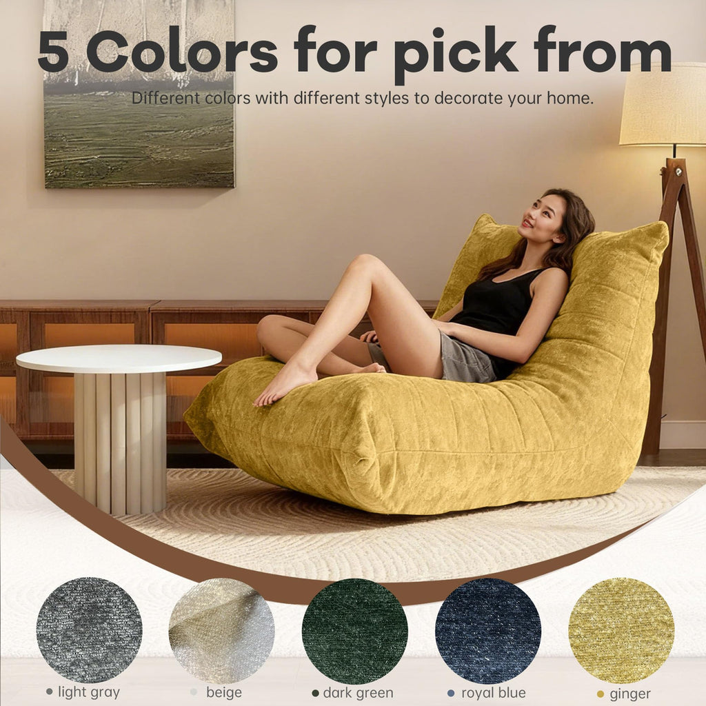 Yellow Bean Bag Chair with Memory Foam X368