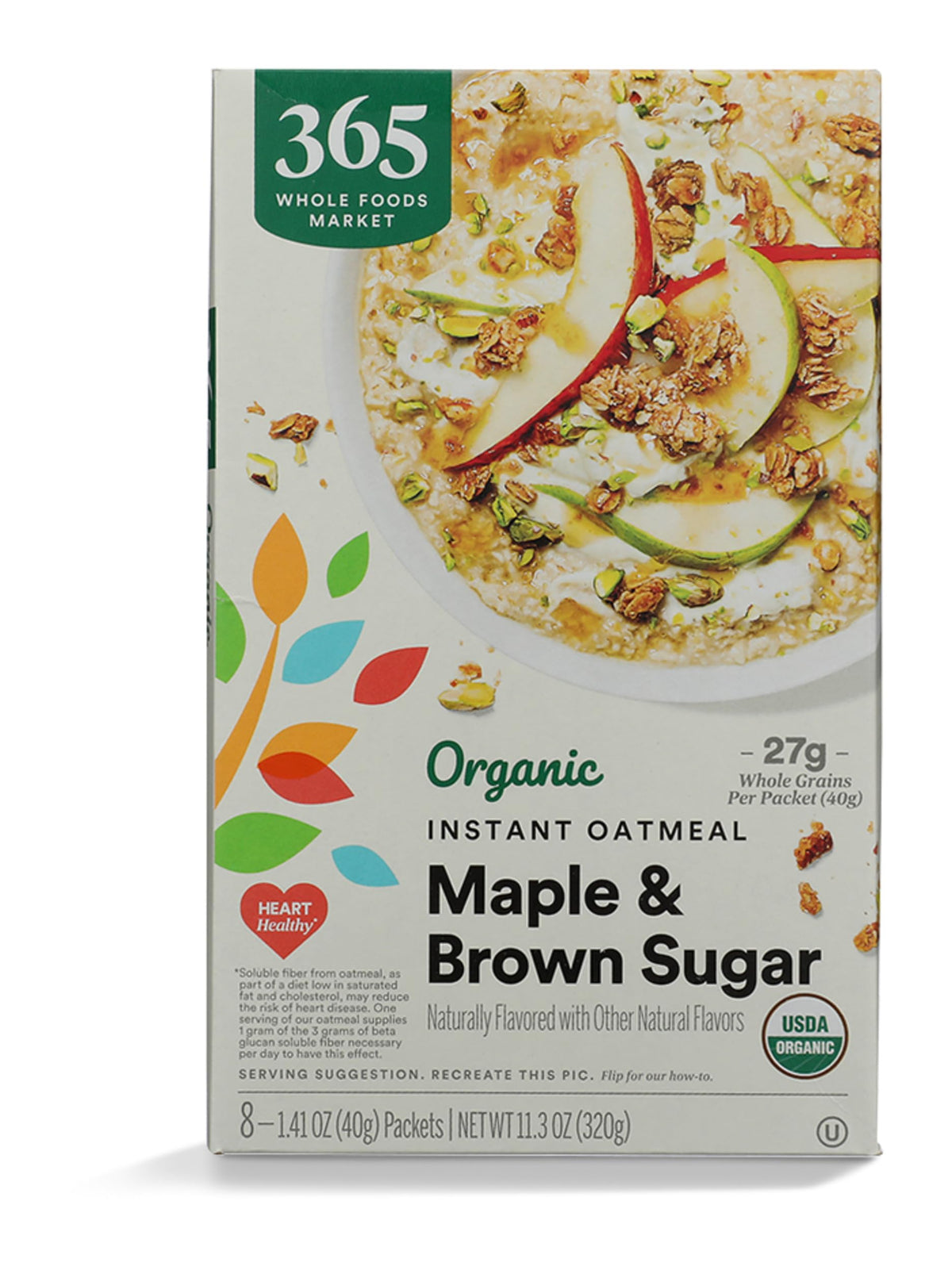 Organic Maple & Brown Sugar Instant Oatmeal Packets, 1.41 Ounce (Pack of 8) R34585