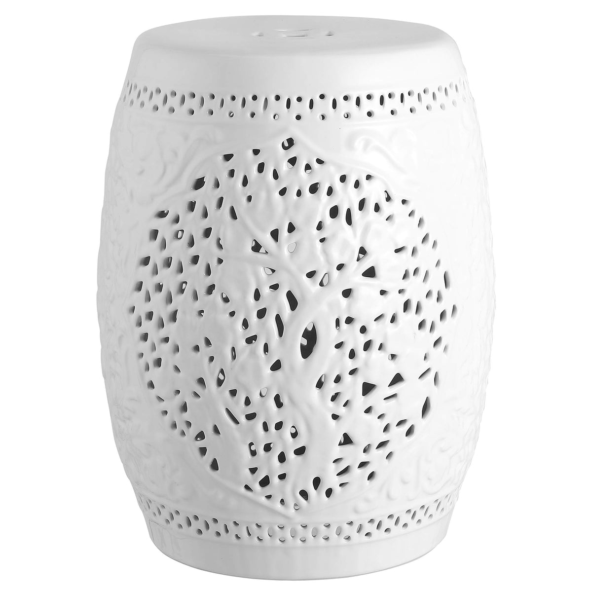 White Ceramic Garden Stool O5150