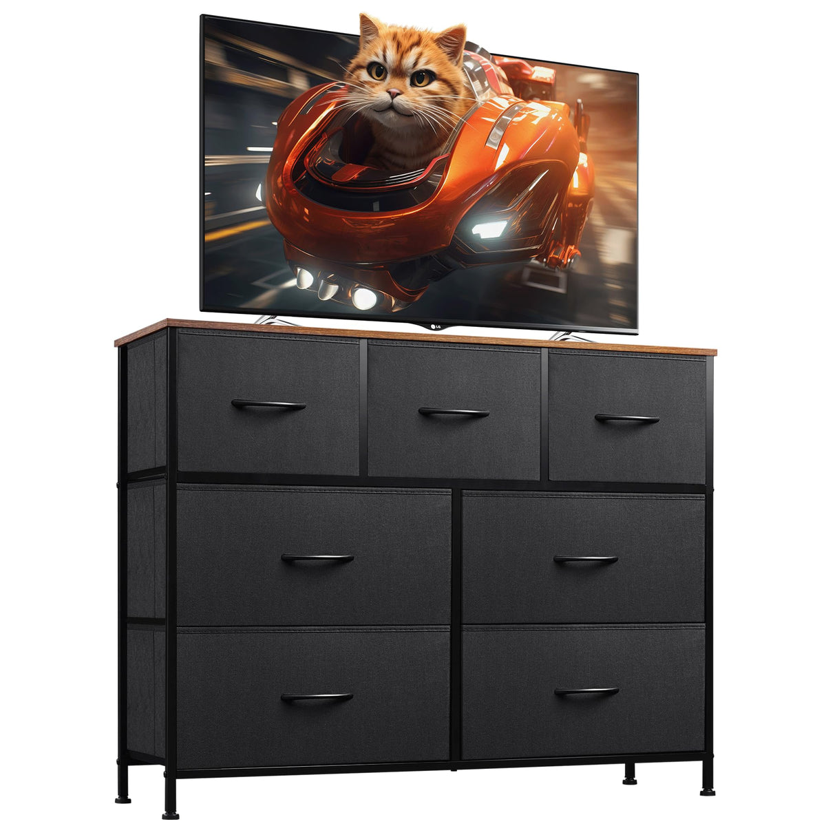 Charcoal Black 3 7 9 Drawer Dresser Set B4128