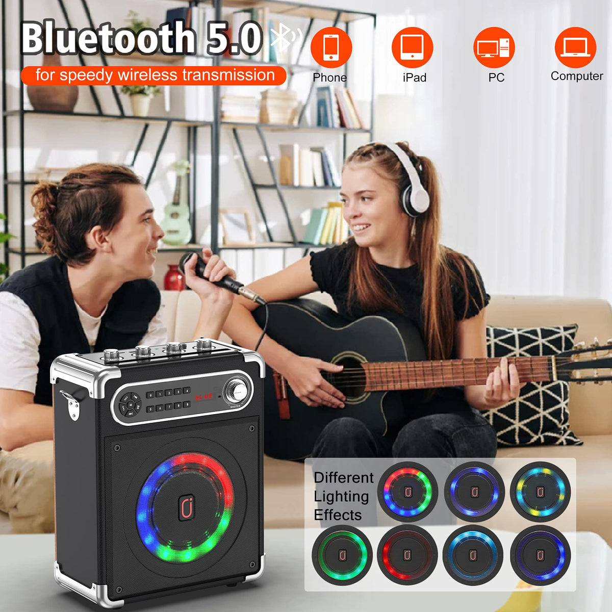 Bluetooth Speaker with Two Wireless Microphones L52820