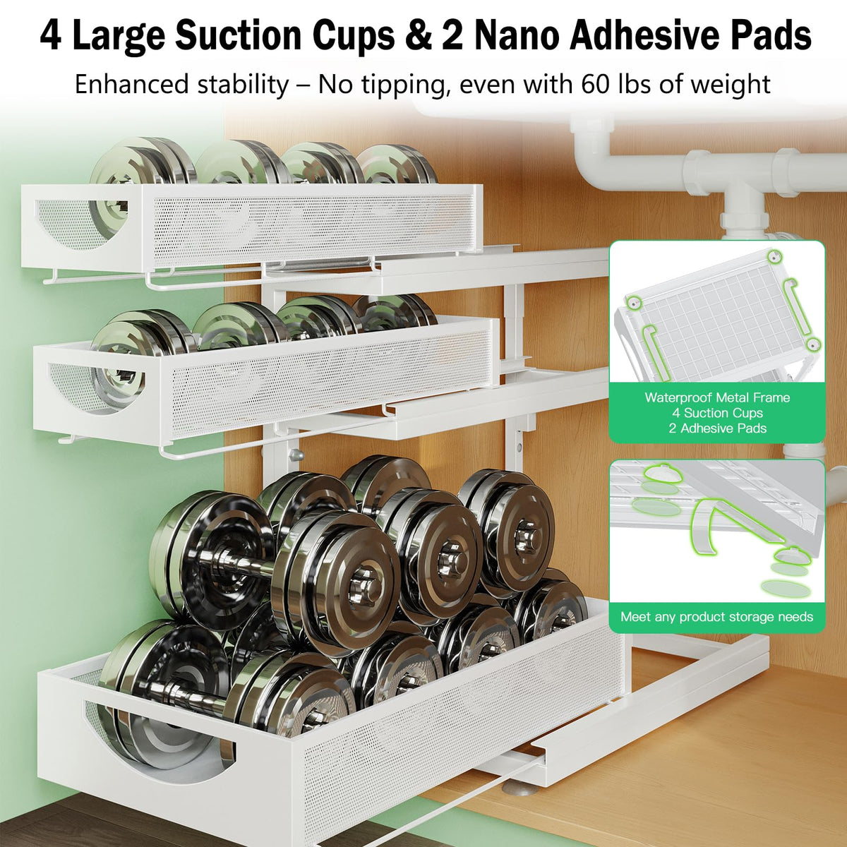 2-Pack 3-Tier Pull Out Under Sink Organizer J721