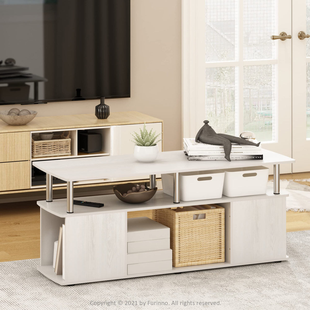 3-Tier TV Stand with Open Shelf up to 50 Inch F78864