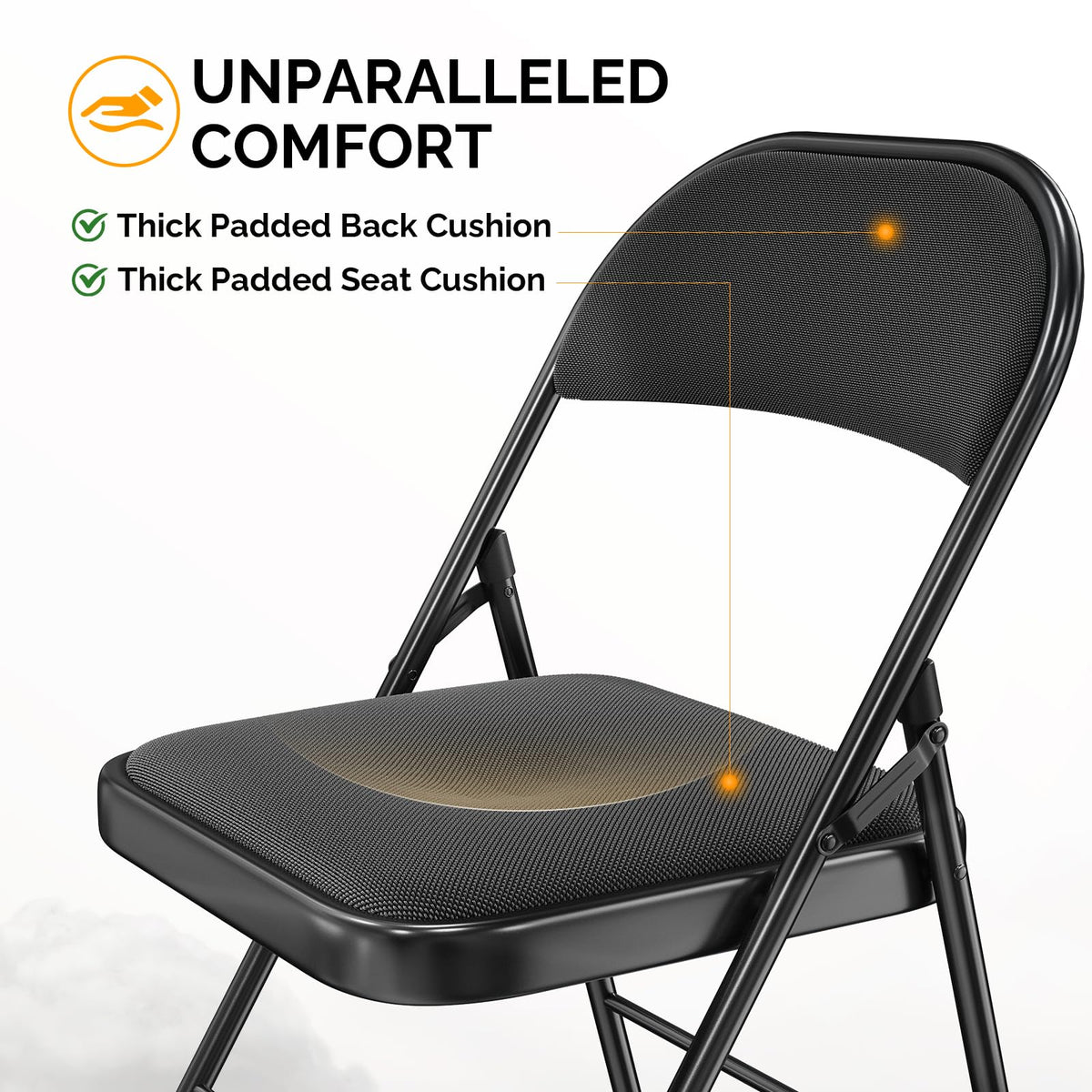 Black Fabric Padded Folding Chairs 10 Pack B10765