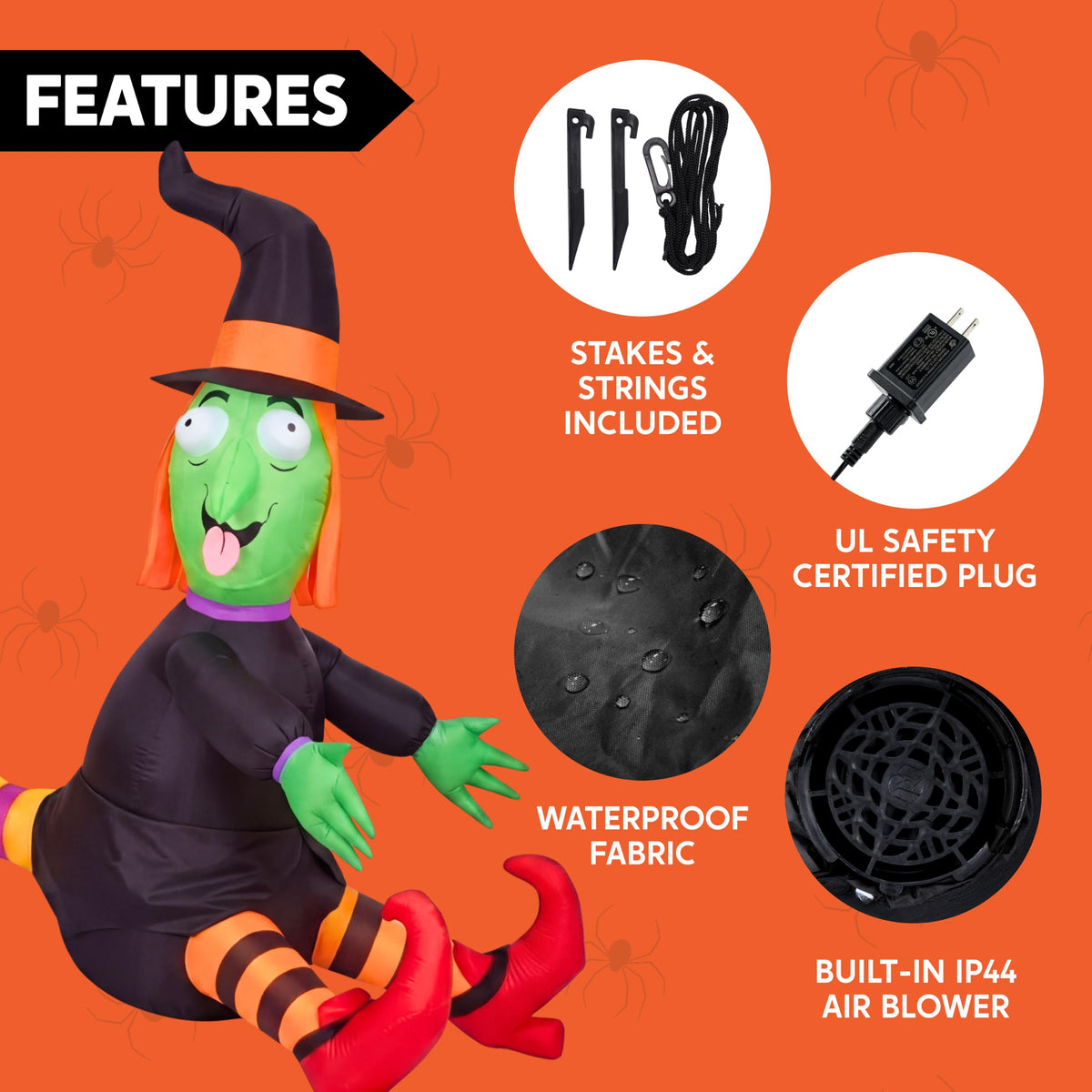 4FT Inflatable Witch with LED Lights K9718
