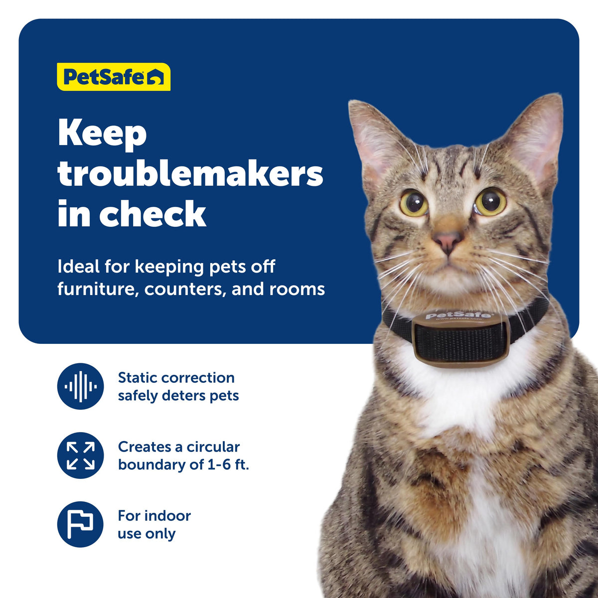 Indoor Wireless Pet Barrier with Receiver Collar P72907