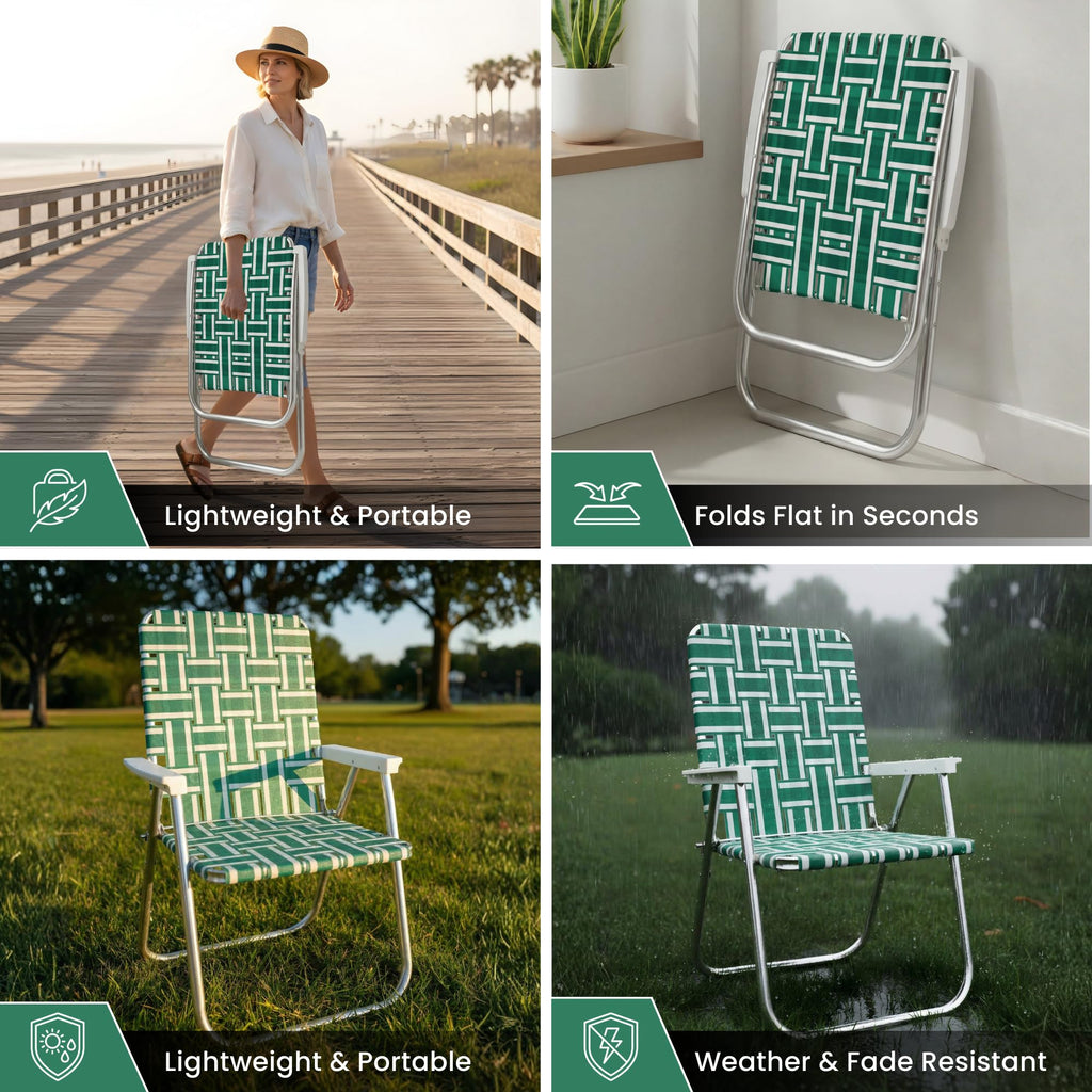 Folding Aluminum Outdoor Patio Lawn Chair R92444
