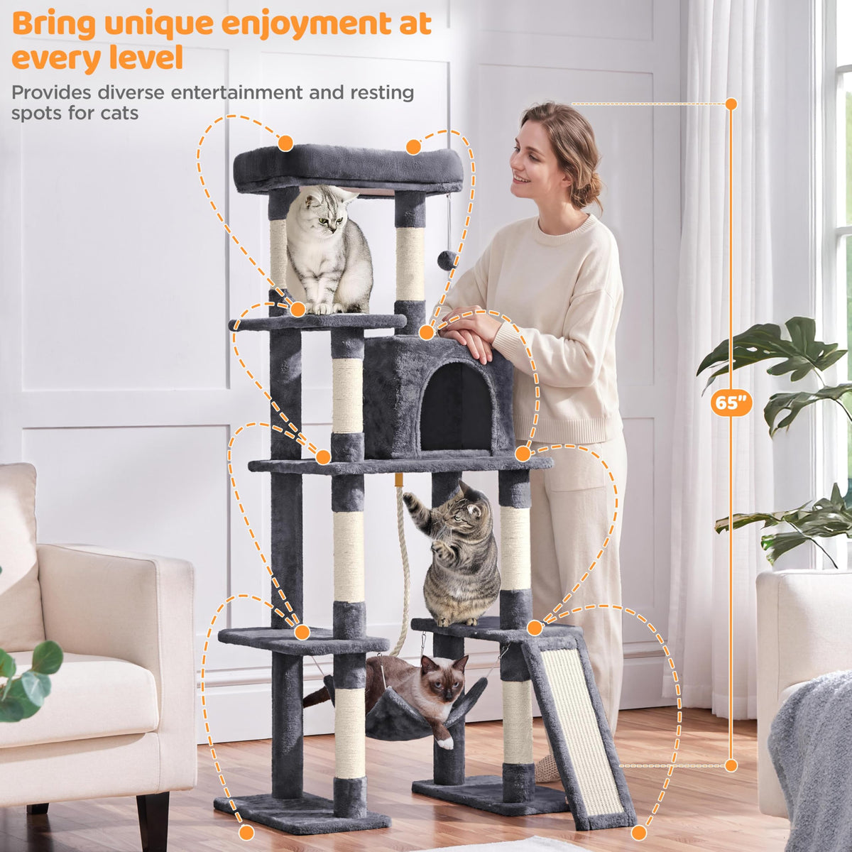 63in Large Cat Tree Y801