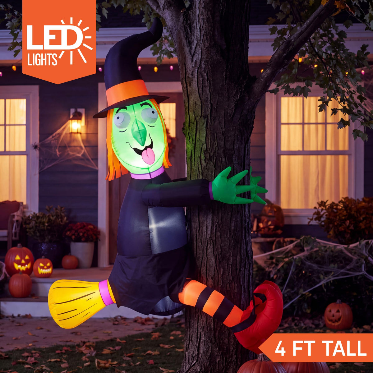 4FT Inflatable Witch with LED Lights K9718