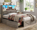 Twin Bed with Bookcase Headboard and 4 Drawers X78937