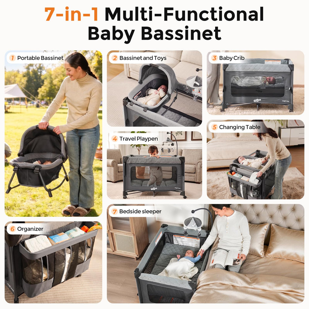 7 in 1 Pack and Play with Bassinet T6841