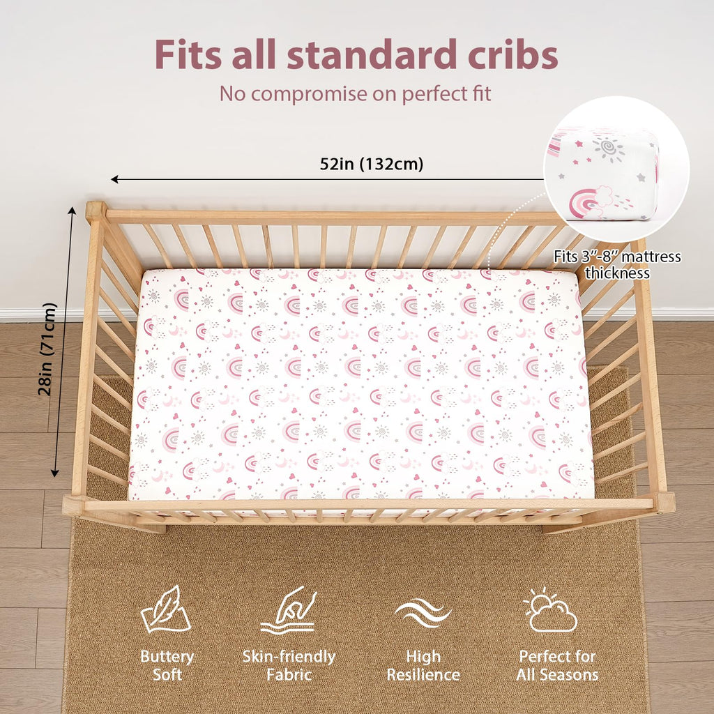 3 Pack Fitted Crib Sheets 52”x28” V3997