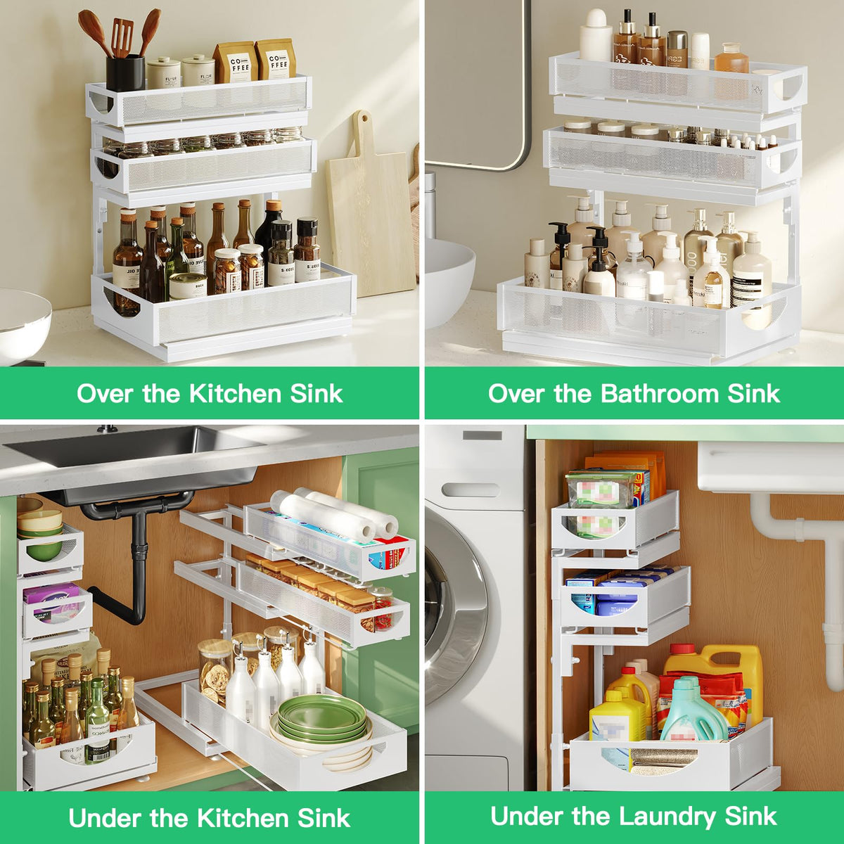 2-Pack 3-Tier Pull Out Under Sink Organizer J721