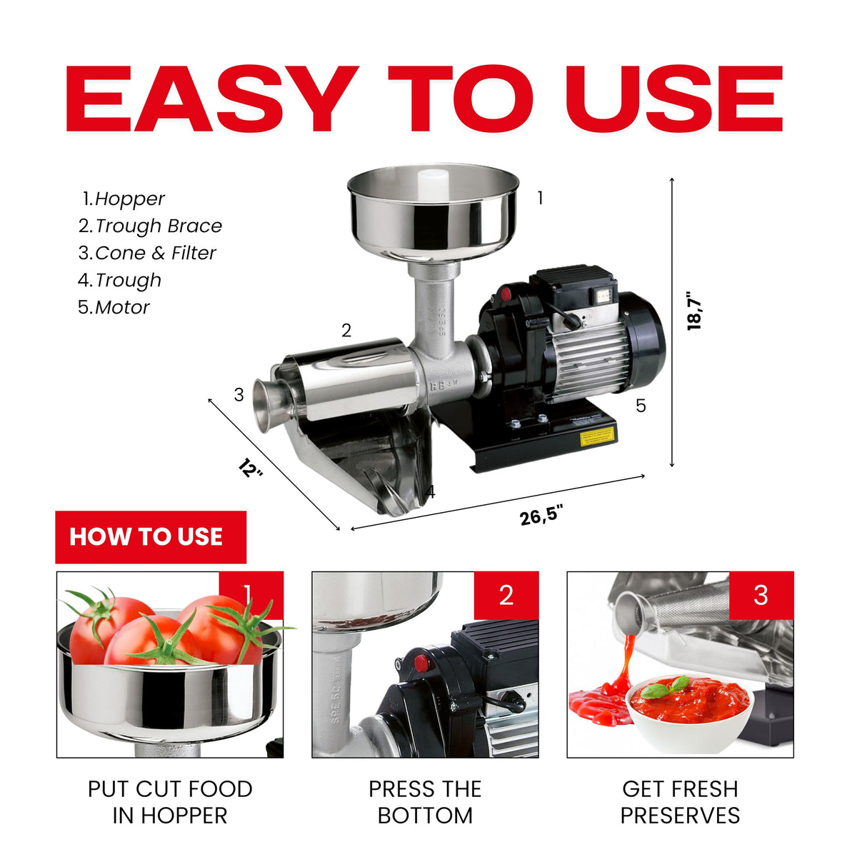 Electric Tomato Strainer 650W A373357