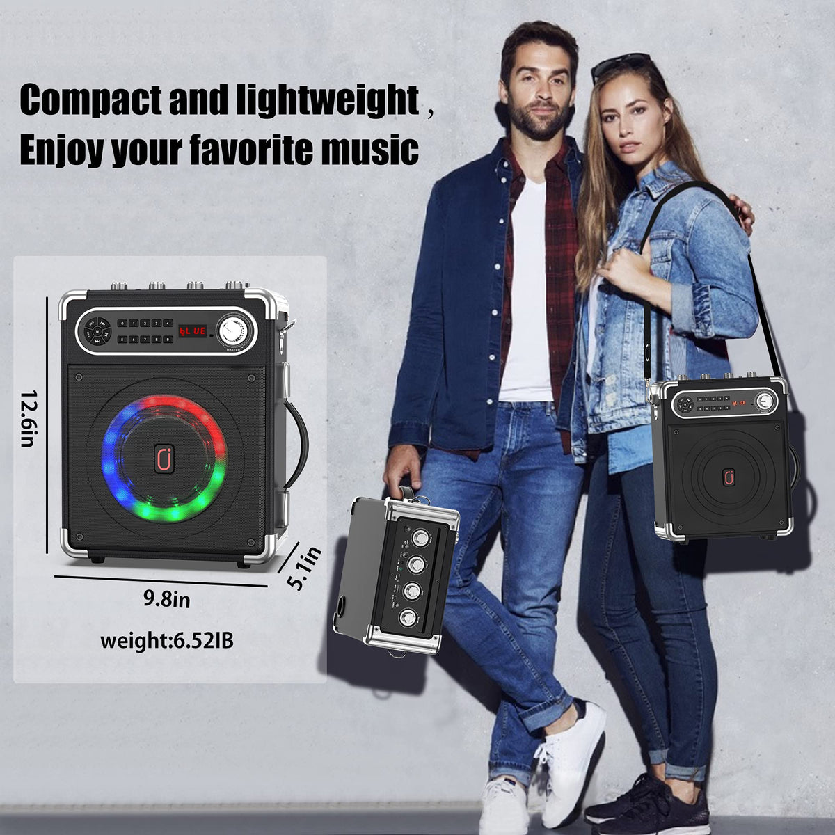 Bluetooth Speaker with Two Wireless Microphones L52820