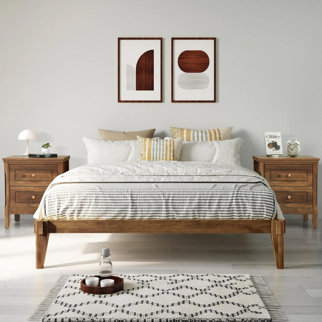2 Drawer Wood Nightstand Set of 2 J191
