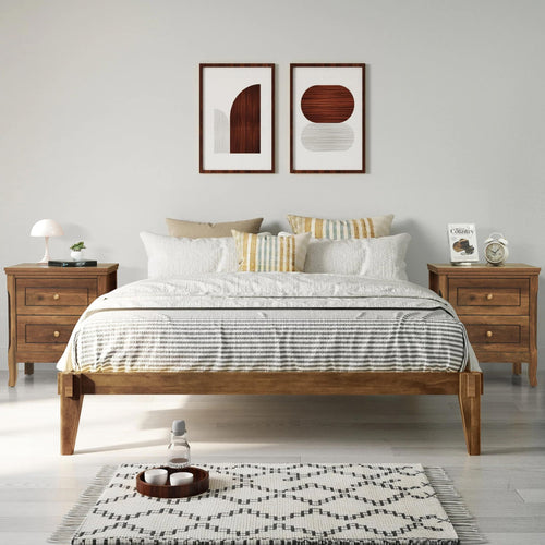 2 Drawer Wood Nightstand Set of 2 J191