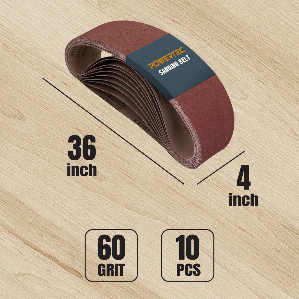 4 x 36 Inch 60 Grit Aluminum Oxide Sanding Belts V92737