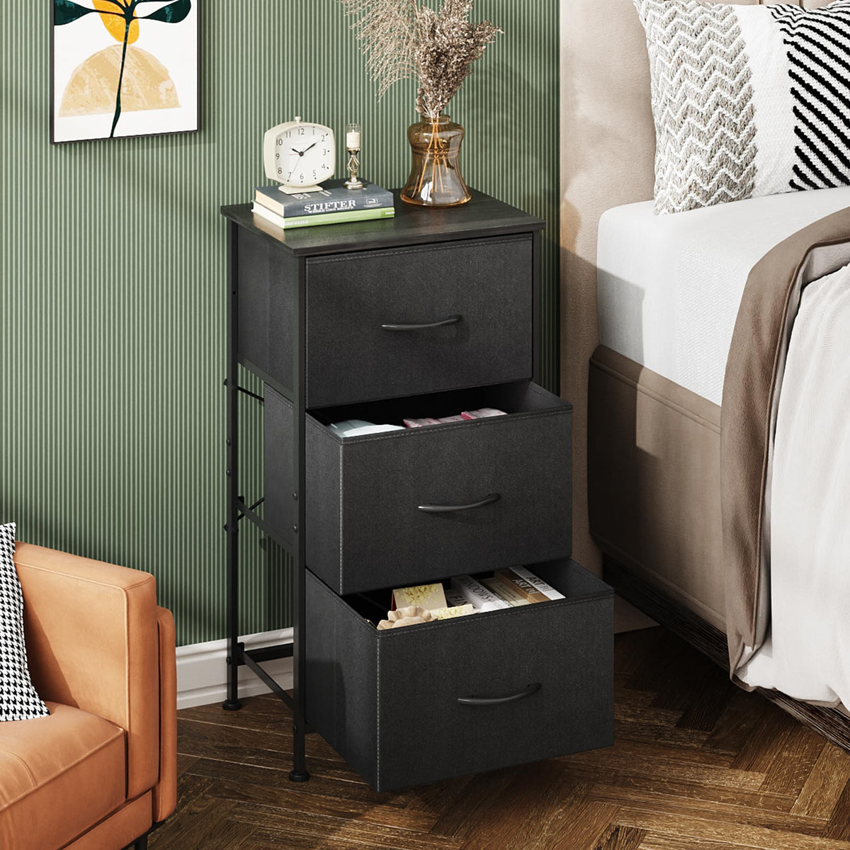 Charcoal Black 3 7 9 Drawer Dresser Set B4128