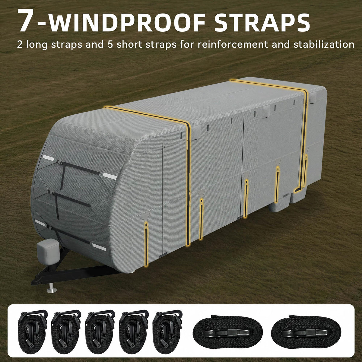 24-27FT Travel Trailer Cover 9-Layers Non-Woven Fabric M33767