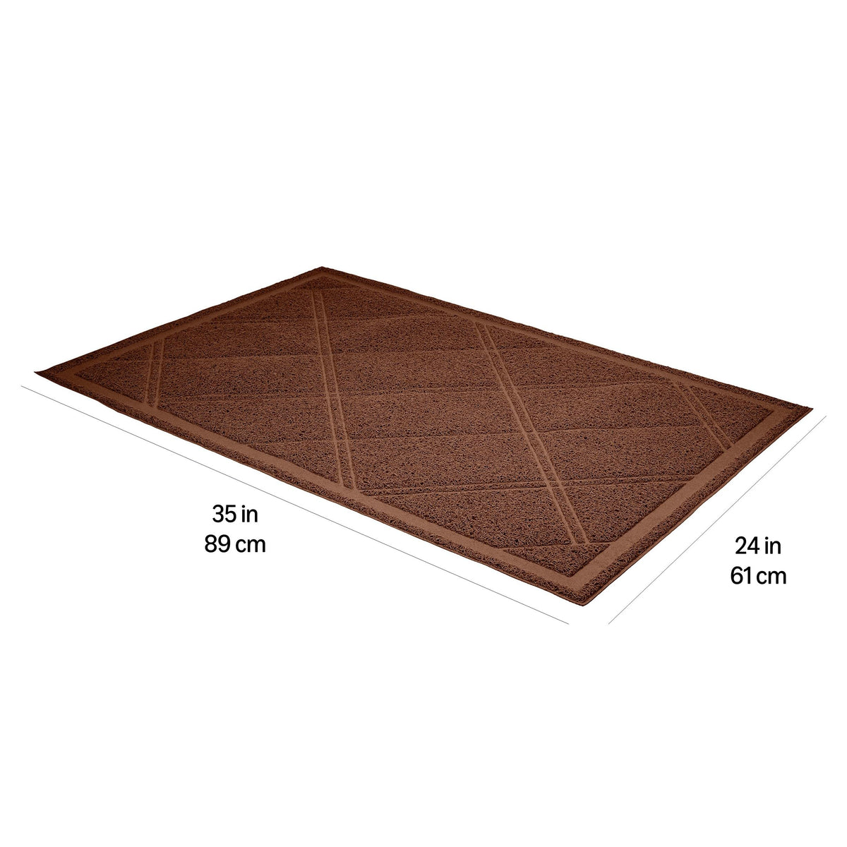 Less-Mess Cat Litter Box Mat 24" x 35" Brown R29920