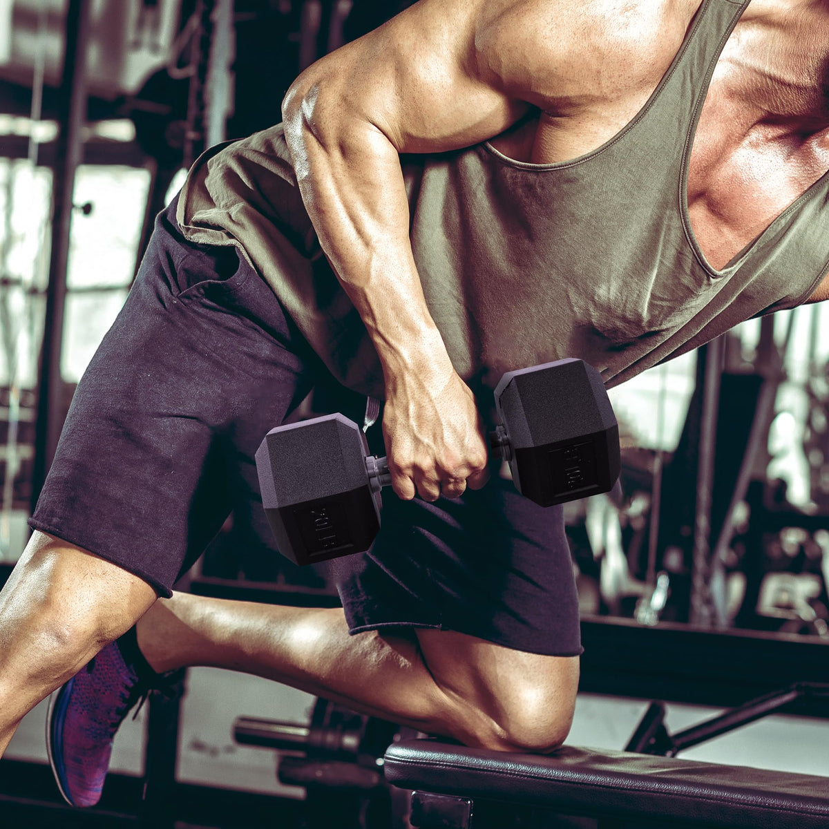 Rubber Encased Hex Dumbbell Set of 2 X423