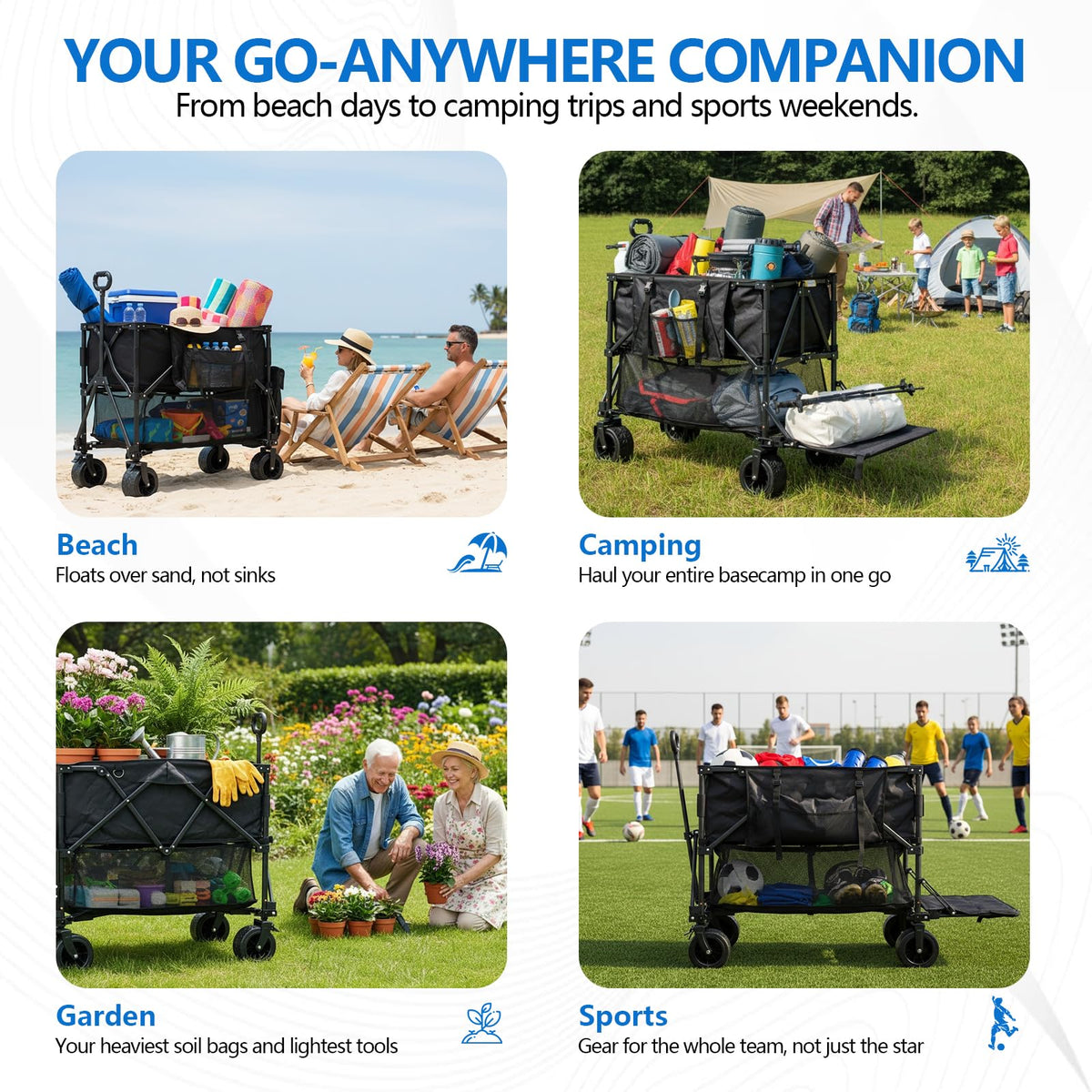 400L Foldable Utility Cart X6394