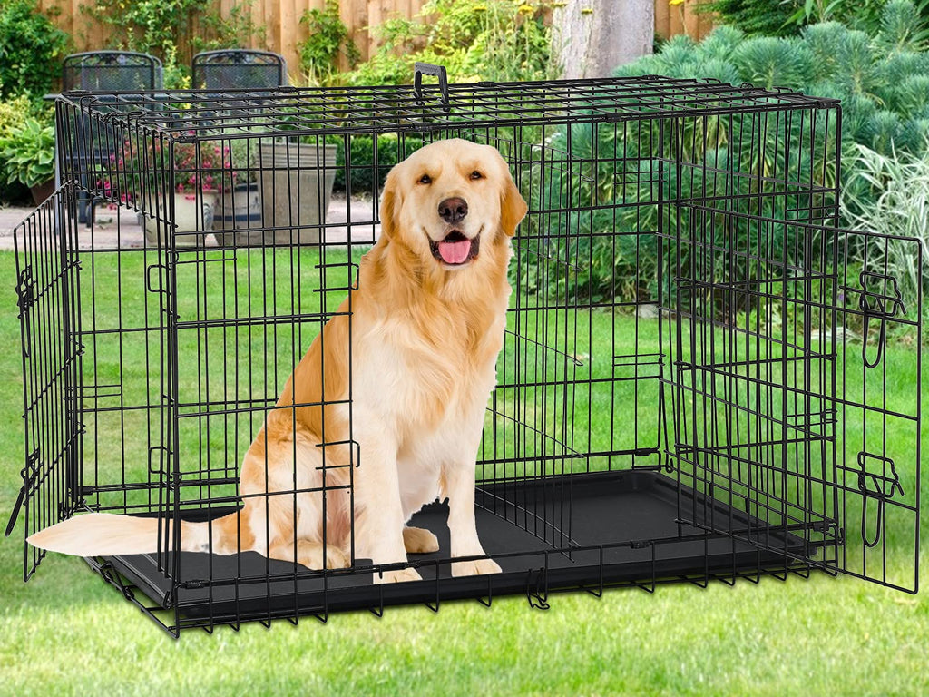 48" Heavy Duty Folding Wire Metal Dog Crate with Divider X506