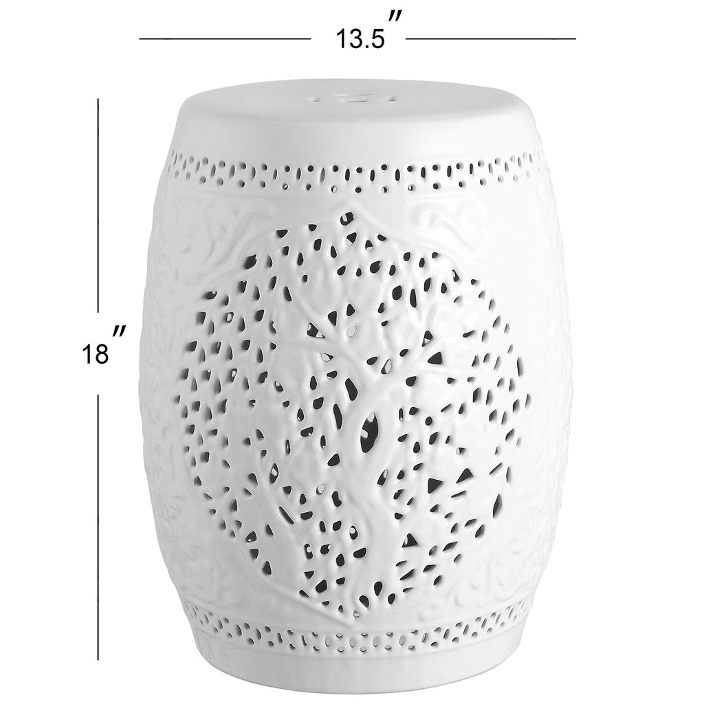 White Ceramic Garden Stool O5150