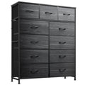 Black 11 Drawer Fabric Dresser A340228