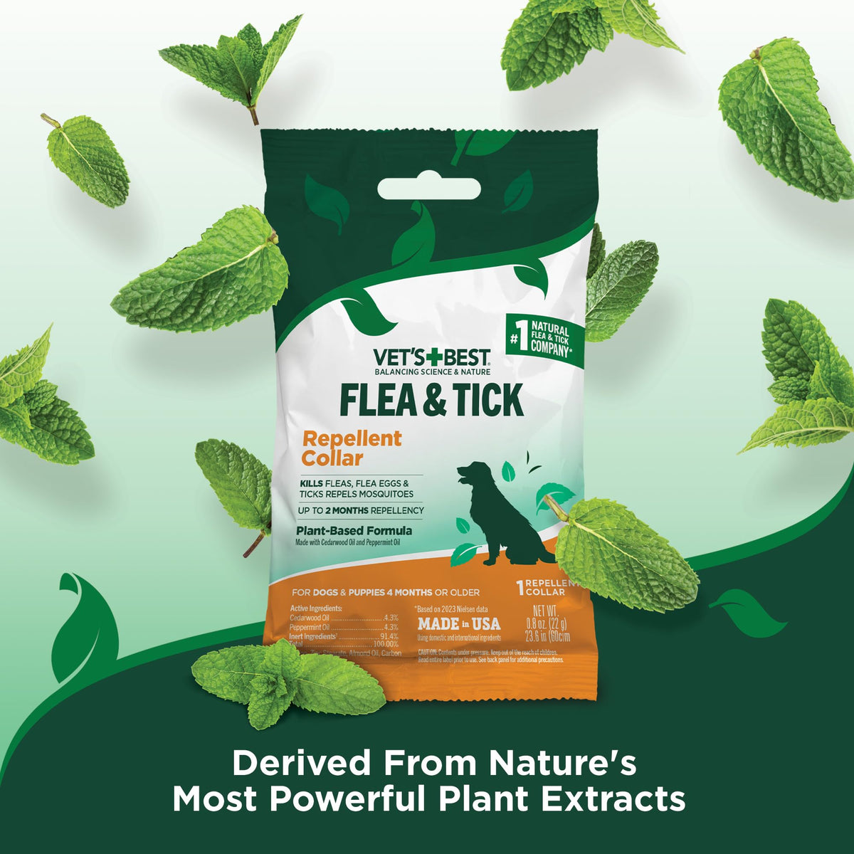 Plant-Based Flea & Tick Prevention Collar for Dogs D161