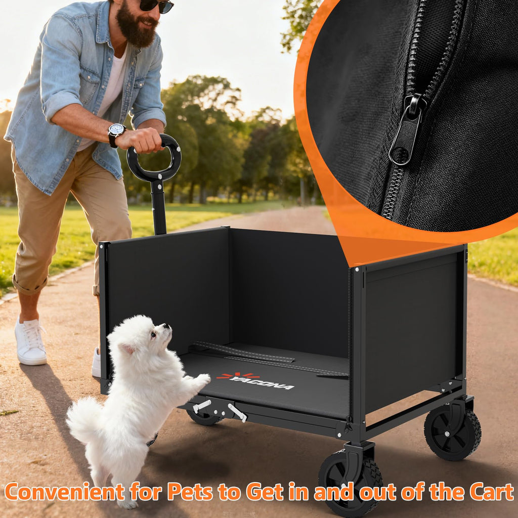 3 in 1 Foldable Wagon Cart with Sturdy Wheels H2667