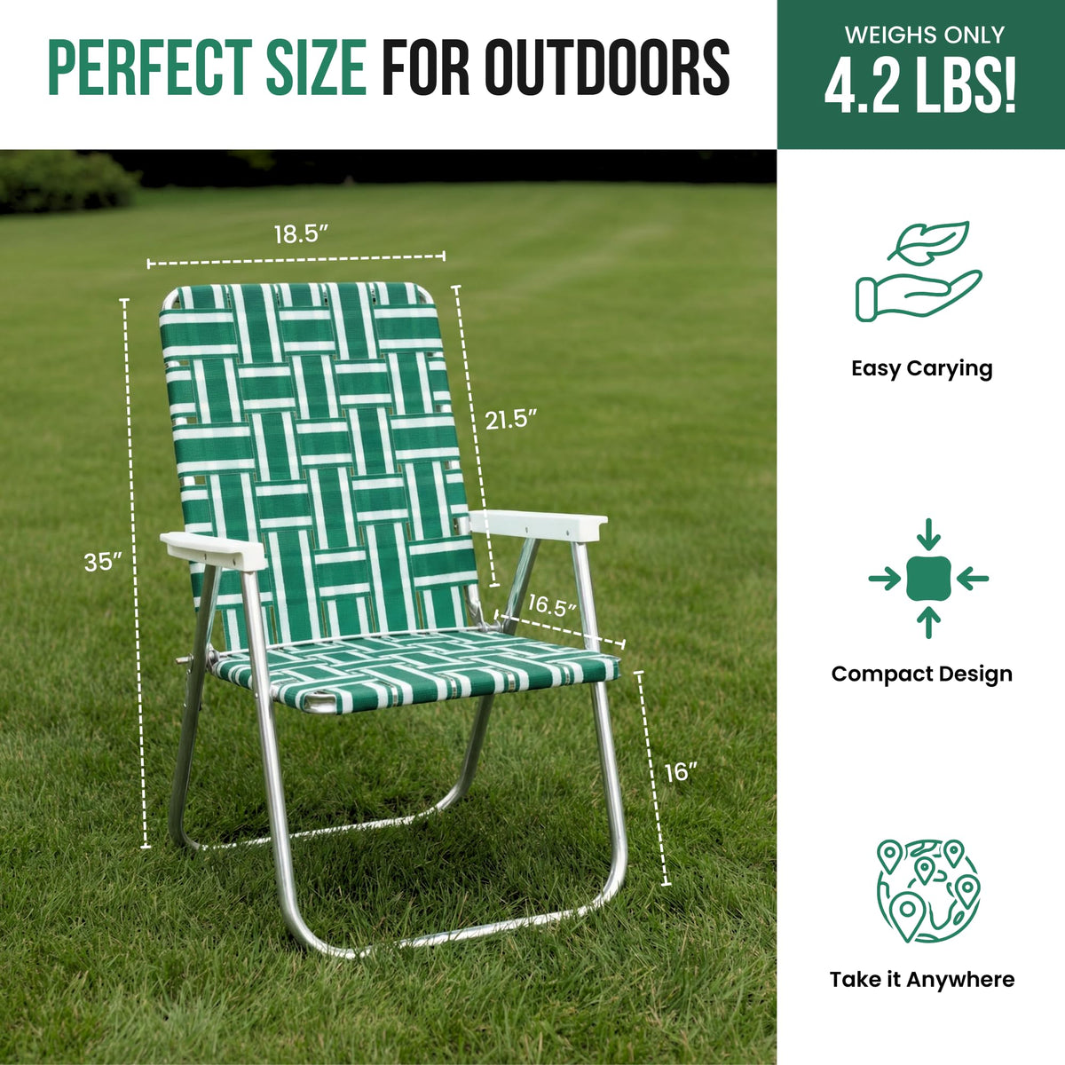 Folding Aluminum Outdoor Patio Lawn Chair R92444