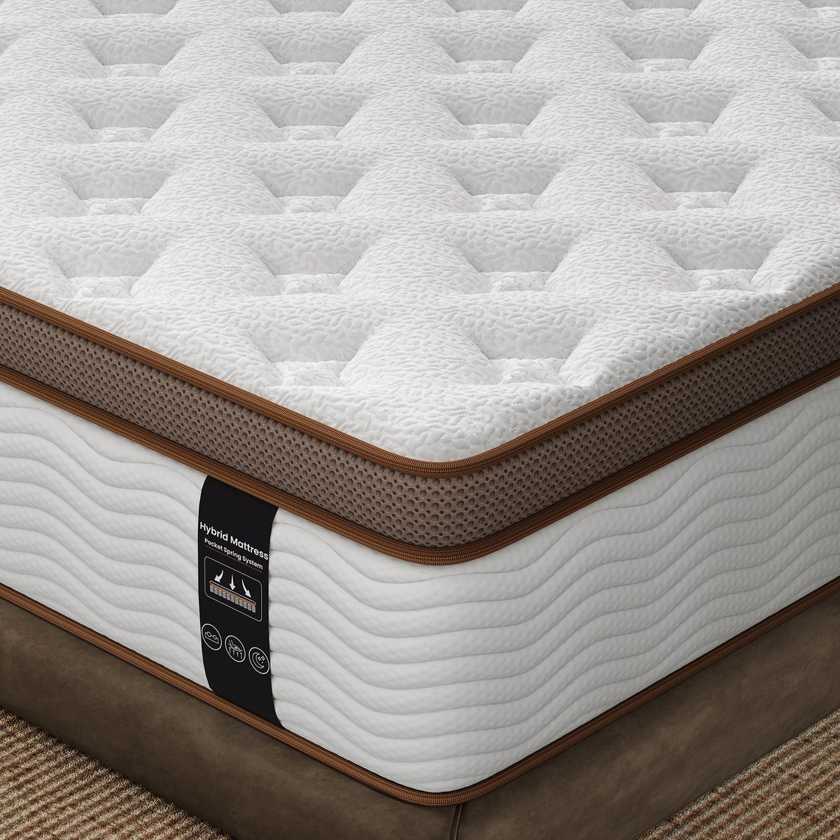 Queen Size 14 Inch Hybrid Mattress with Memory Foam Z887