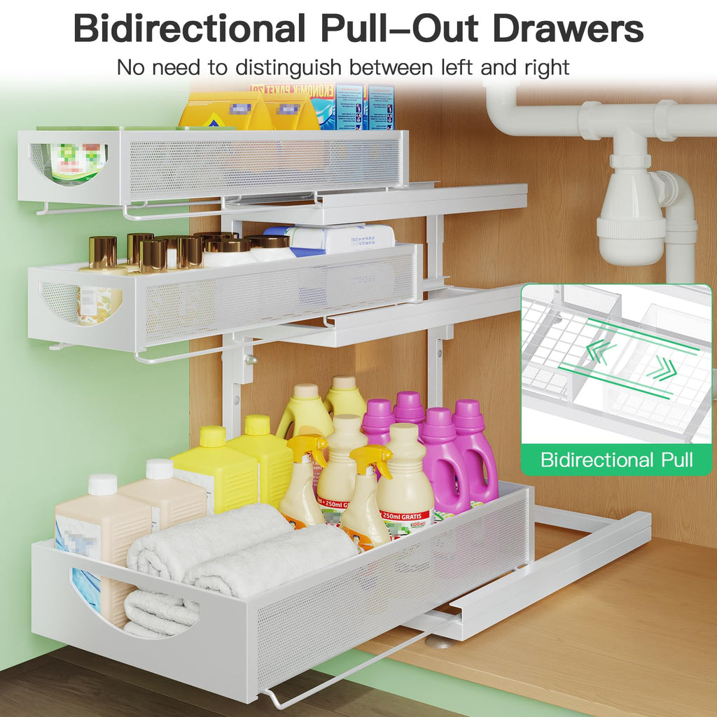 2-Pack 3-Tier Pull Out Under Sink Organizer J721