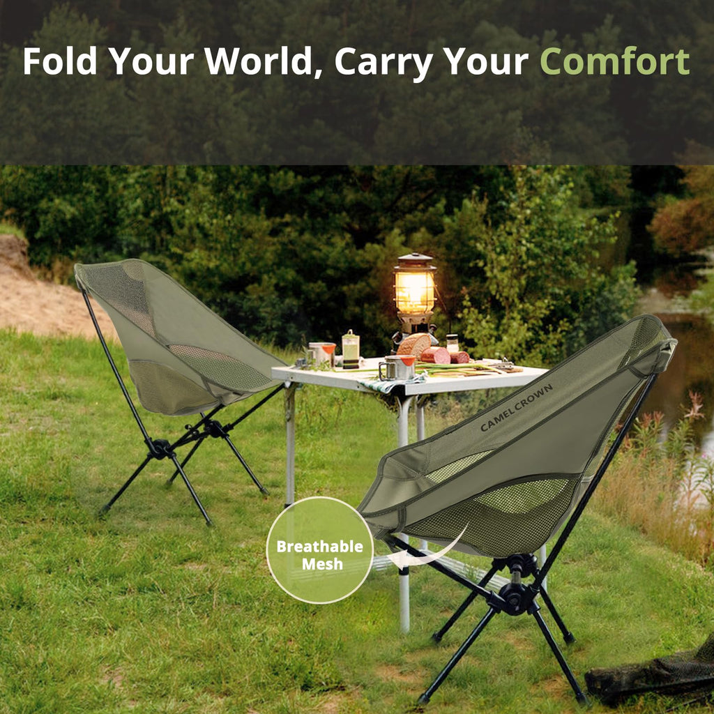 Portable Lightweight Compact Folding Mesh Camping Chair 2 Pack J87978