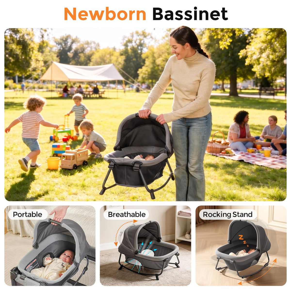 7 in 1 Pack and Play with Bassinet T6841