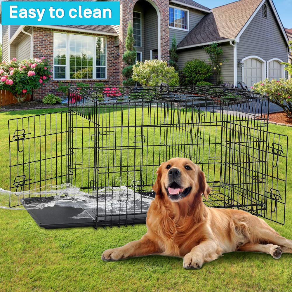 48" Heavy Duty Folding Wire Metal Dog Crate with Divider X506